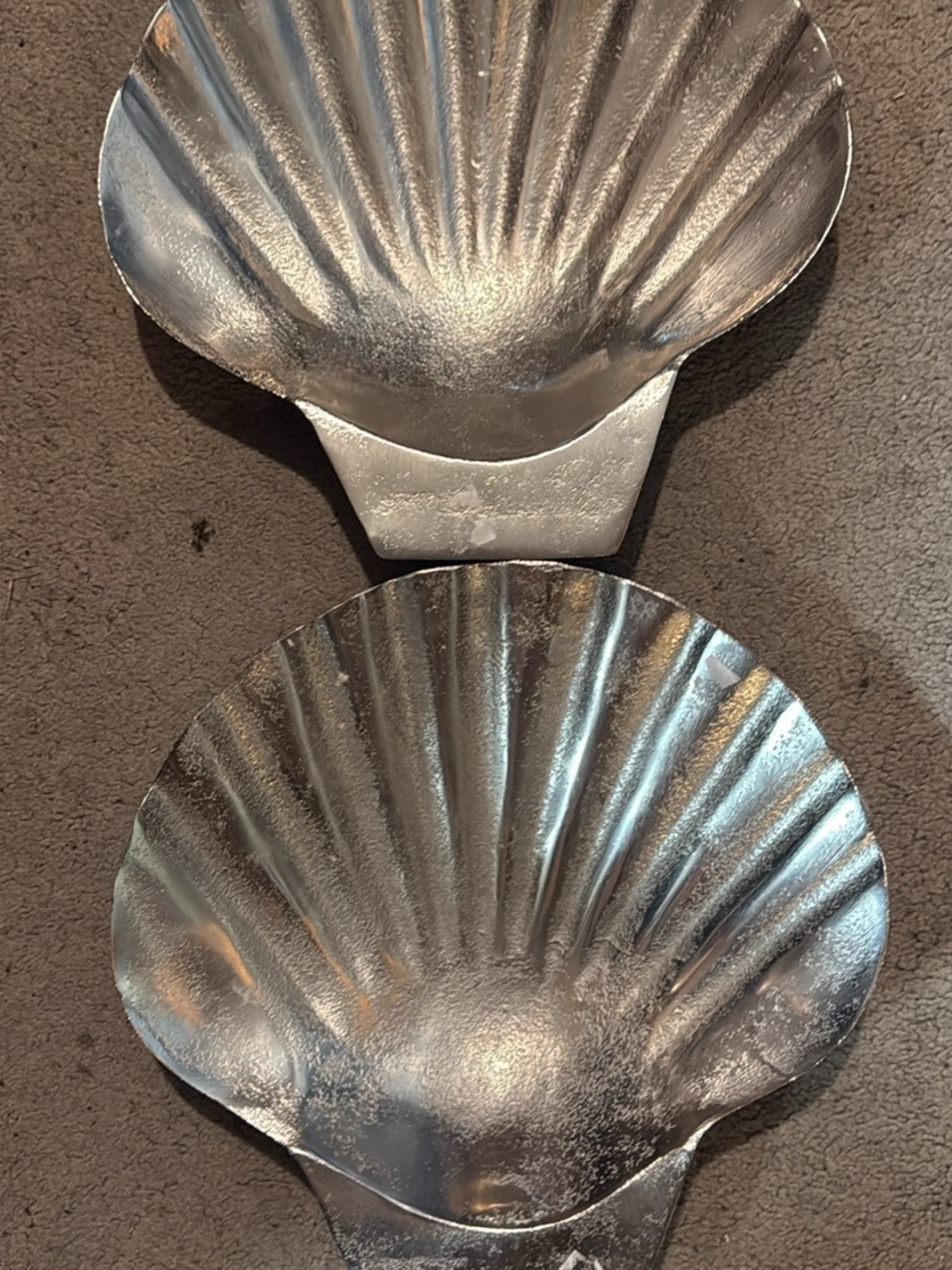 Metallic Silver Shell Serving Dishes - Decorative Home Dining Accent